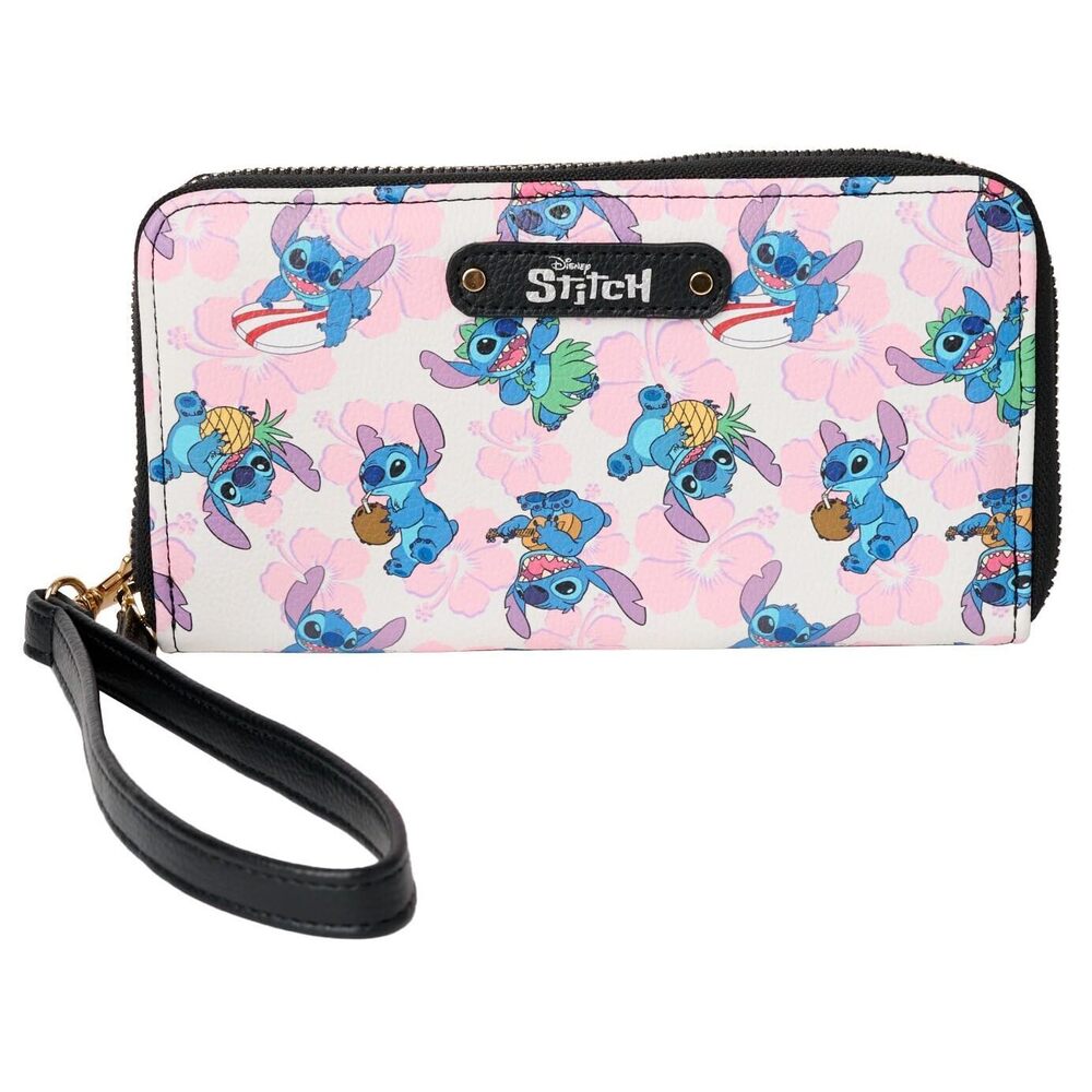 4941 Wallet Wristlet Zip Clutch Faux Leather Stitch Multicolor